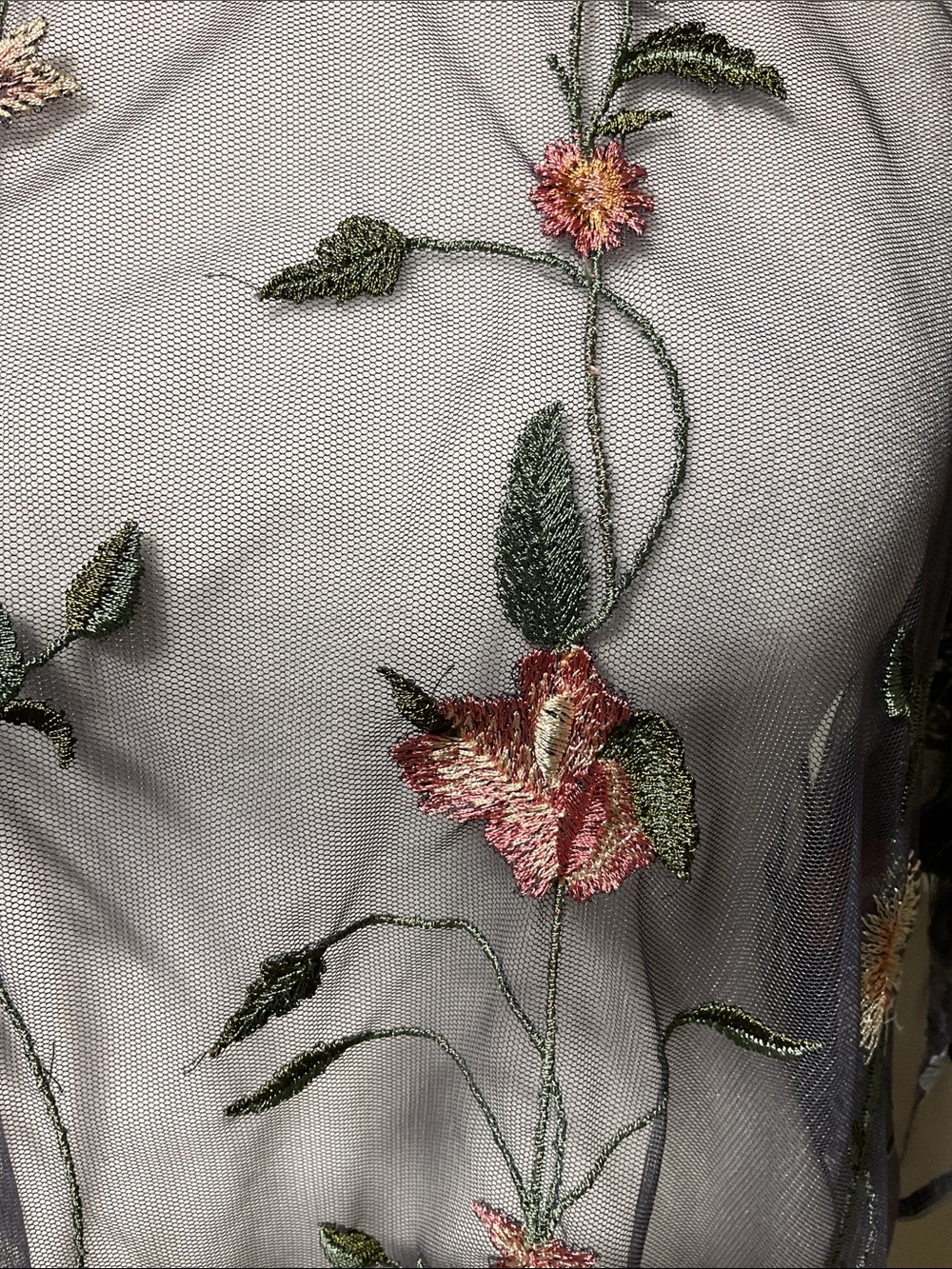 Lucky Brand Sheer Embroidered Blouse - Picture 10 of 11